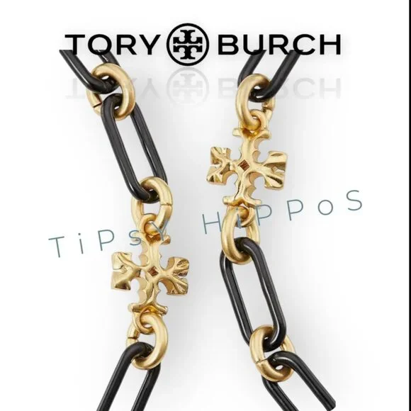 Beautiful Tory Burch Black and Gold Roxanne Necklace - Picture 2 of 5